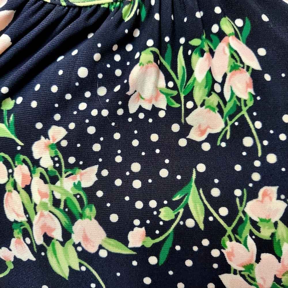 NWT Tommy Hilfiger Navy Floral Dress Size 8P - Picture 4 of 7
